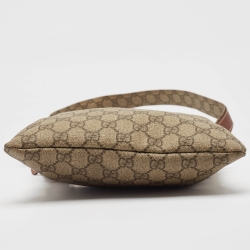 Pre Owned Gucci Beige GG Supreme Canvas Small Flat Messenger Bag