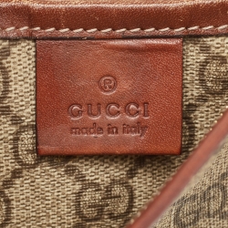 Pre Owned Gucci Beige GG Supreme Canvas Small Flat Messenger Bag