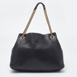 مملوكة مسبقًا Gucci Black Leather Medium Chain Soho Shoulder Bag