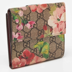 مملوكة مسبقًا Gucci Multicolor GG Supreme Blooms Canvas French Flap Wallet