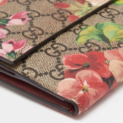 مملوكة مسبقًا Gucci Multicolor GG Supreme Blooms Canvas French Flap Wallet