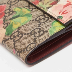 مملوكة مسبقًا Gucci Multicolor GG Supreme Blooms Canvas French Flap Wallet