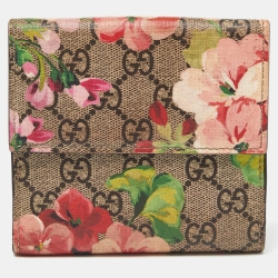 مملوكة مسبقًا Gucci Multicolor GG Supreme Blooms Canvas French Flap Wallet