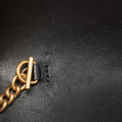 مملوكة مسبقًا Gucci Black Matelassé Leather Super Mini GG Marmont Shoulder Bag