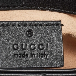 مملوكة مسبقًا Gucci Black Matelassé Leather Super Mini GG Marmont Shoulder Bag