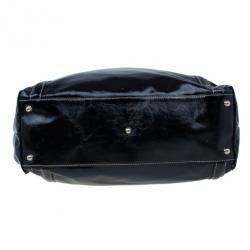 مملوكة مسبقًا Gucci Black Patent Leather Large Brit Tote