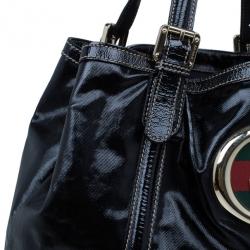 مملوكة مسبقًا Gucci Black Patent Leather Large Brit Tote