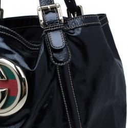 مملوكة مسبقًا Gucci Black Patent Leather Large Brit Tote