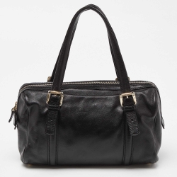 مملوكة مسبقًا Gucci Black Leather Small Britt Boston Bag