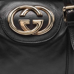 مملوكة مسبقًا Gucci Black Leather Small Britt Boston Bag