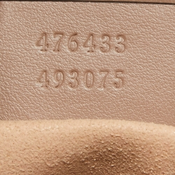 Pre Owned Gucci Beige Matelassé Leather Super Mini GG Marmont Shoulder Bag