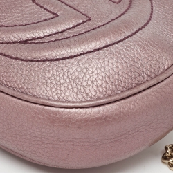 Pre Owned Gucci Purple Leather Mini Soho Disco Chain Crossbody Bag