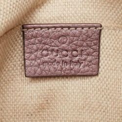 Pre Owned Gucci Purple Leather Mini Soho Disco Chain Crossbody Bag