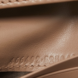 Gucci Beige Matelassé Leather GG Marmont Card Case