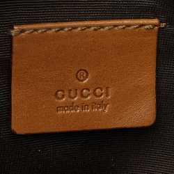Pre Owned Gucci Beige/Brown GG Canvas and Leather Pochette 