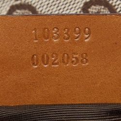 Pre Owned Gucci Beige/Brown GG Canvas and Leather Pochette 