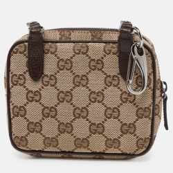 مملوكة مسبقًا Gucci Beige/Brown GG Canvas and Leather Crossbody Bag