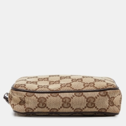 مملوكة مسبقًا Gucci Beige/Brown GG Canvas and Leather Crossbody Bag