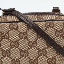 مملوكة مسبقًا Gucci Beige/Brown GG Canvas and Leather Crossbody Bag