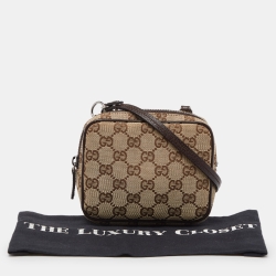 مملوكة مسبقًا Gucci Beige/Brown GG Canvas and Leather Crossbody Bag