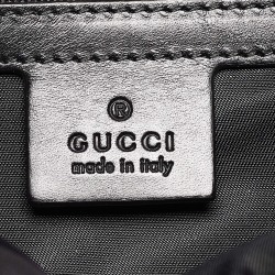 Pre Owned حقيبة ظهر غوتشي بار أمور مطرزة بإبزيم مزدوج كانفاس أحمر تيكنو