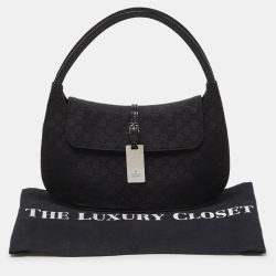 Pre Owned Gucci Black Micro Guccissima Nylon and Leather Pochette 