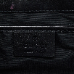 Pre Owned Gucci Black Micro Guccissima Nylon and Leather Pochette 
