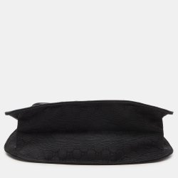 Pre Owned Gucci Black Micro Guccissima Nylon and Leather Pochette 
