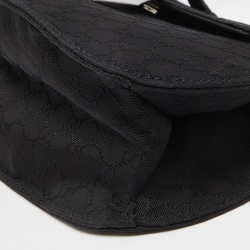 Pre Owned Gucci Black Micro Guccissima Nylon and Leather Pochette 