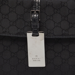 Pre Owned Gucci Black Micro Guccissima Nylon and Leather Pochette 