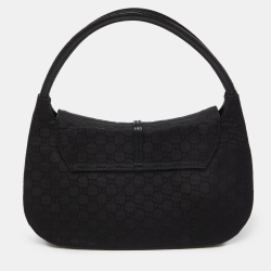 Pre Owned Gucci Black Micro Guccissima Nylon and Leather Pochette 