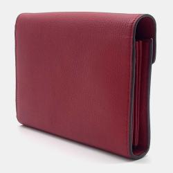 Pre Owned Gucci Red Leather Marmont Chain Crossbody Bag