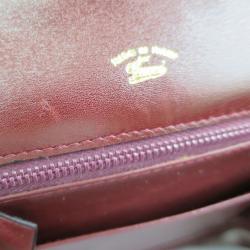 Pre Owned Gucci Bordeaux Leather Chain Crossbody Bag