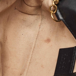 مملوكة مسبقًا Gucci Black Matelassé Leather Super Mini GG Marmont Shoulder Bag