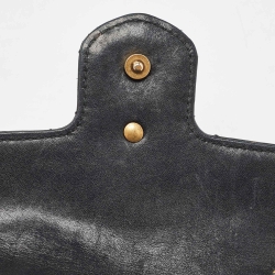 مملوكة مسبقًا Gucci Black Matelassé Leather Super Mini GG Marmont Shoulder Bag