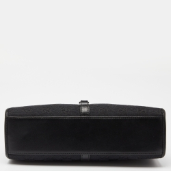 مملوكة مسبقًا Gucci Black GG Canvas and Leather Small Bardot Bag