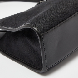 مملوكة مسبقًا Gucci Black GG Canvas and Leather Small Bardot Bag