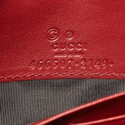Gucci Red Microguccissima Leather Flap Wallet on Strap