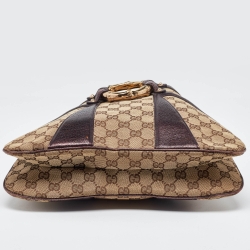 Pre Owned Gucci Beige/Metallic GG Canvas and Leather Limited Edition Tom Ford Bamboo Hobo