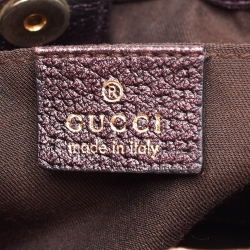 Pre Owned Gucci Beige/Metallic GG Canvas and Leather Limited Edition Tom Ford Bamboo Hobo