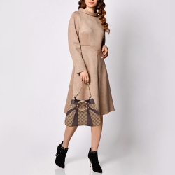 Pre Owned Gucci Beige/Metallic GG Canvas and Leather Limited Edition Tom Ford Bamboo Hobo