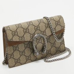 مملوكة مسبقًا Gucci Beige GG Supreme Canvas and Suede Super Mini Dionysus Shoulder Bag