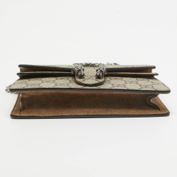 مملوكة مسبقًا Gucci Beige GG Supreme Canvas and Suede Super Mini Dionysus Shoulder Bag