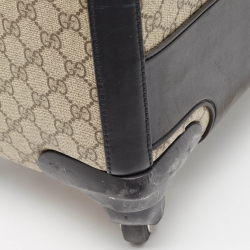Gucci Beige/Black GG Supreme Canvas Large Savoy Trolley Luggage