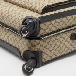 Gucci Beige/Black GG Supreme Canvas Large Savoy Trolley Luggage