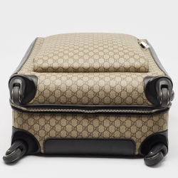 Gucci Beige/Black GG Supreme Canvas Large Savoy Trolley Luggage