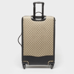 Gucci Beige/Black GG Supreme Canvas Large Savoy Trolley Luggage