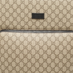 Gucci Beige/Black GG Supreme Canvas Large Savoy Trolley Luggage