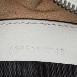 مملوكة مسبقًا Gucci Cream Matelassé Leather Mini GG Marmont Halfmoon Hobo