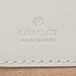 مملوكة مسبقًا Gucci Cream Matelassé Leather Mini GG Marmont Halfmoon Hobo